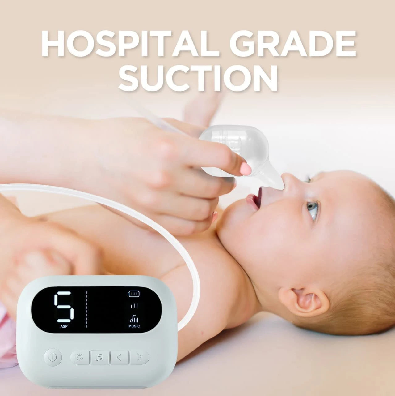 BreatheEase™ Smart Baby Nasal Aspirator – Medical-Grade Suction, Soothing Music & Night Light