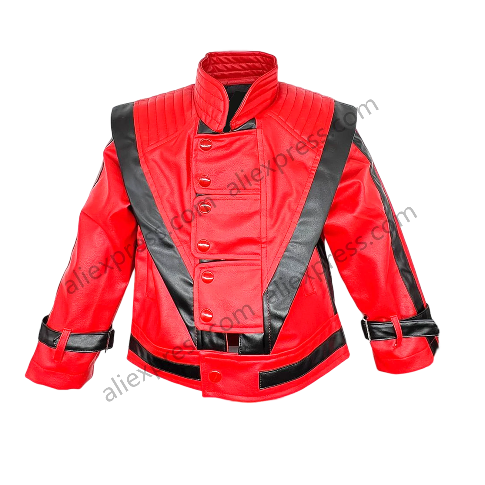 Kids Michael Jackson Red Leather Jacket
