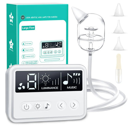BreatheEase™ Smart Baby Nasal Aspirator – Medical-Grade Suction, Soothing Music & Night Light