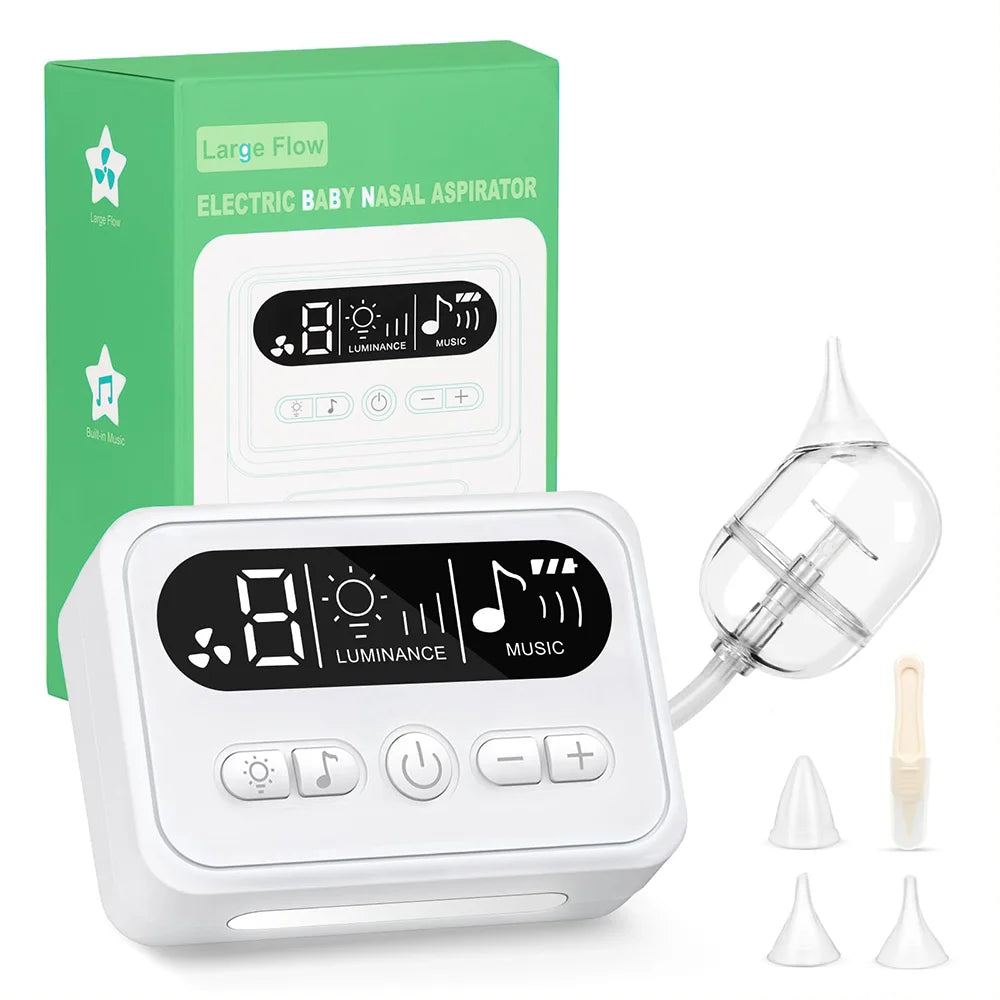 BreatheEase™ Smart Baby Nasal Aspirator – Medical-Grade Suction, Soothing Music & Night Light