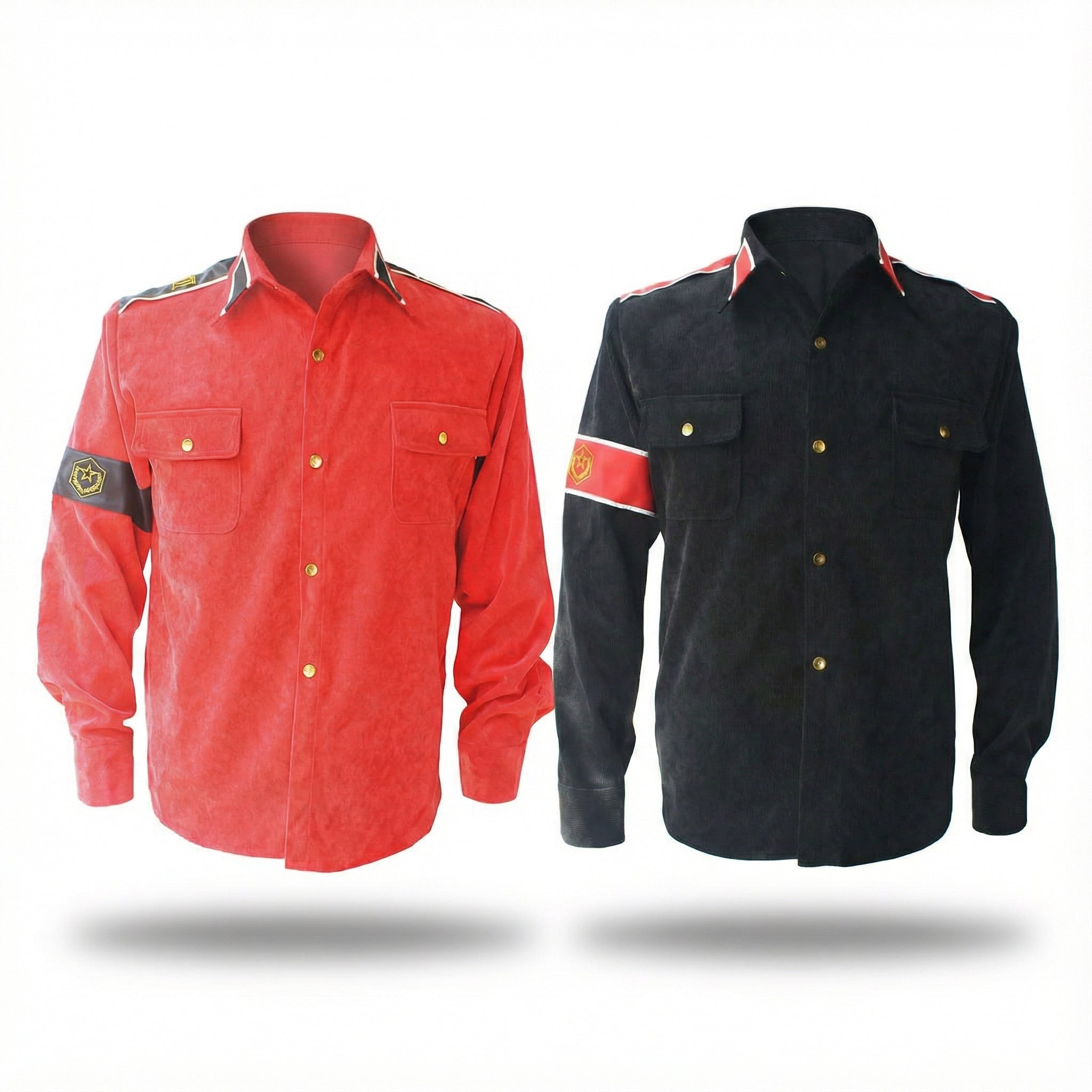 Michael Jackson History Tour Red/ Black Corduroy Shirt