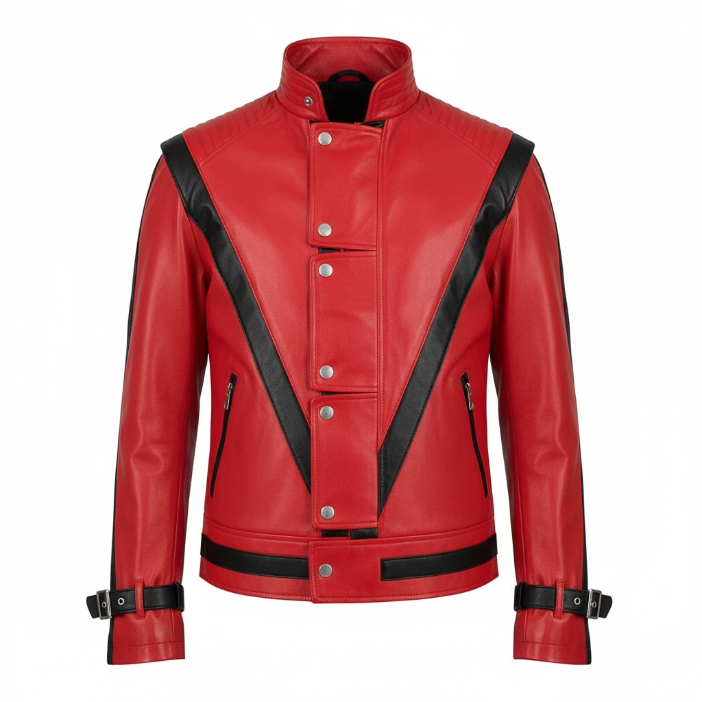 Michael Jackson Thriller Red Leather Jacket