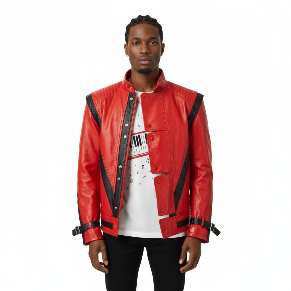 Michael Jackson Thriller Red Leather Jacket